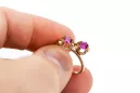 Vintage Anillo Amatista Oro rosa antiguo original de 14k vrc266r
